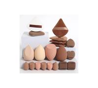 Dyzi 20 Piece Makeup Sponge And Powder Puff Set For Blending Brown Brown