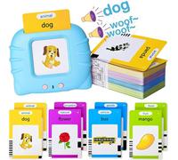 Dyzi 224 Words Talking Flash Cards Preschool Learning Toy 2-6 Yrs Toddler Blue/Pink - Blue