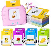 Dyzi 224 Words Talking Flash Cards Preschool Learning Toy 2-6 Yrs Toddler Blue/Pink - Pink