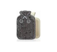 Dyzi 2L Hot Water Bottle with Soft Faux Fur Cover Charcoal Grey Dyzi Grey