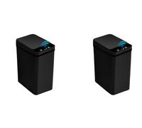 Dyzi 2pcs Black Motion Sensor Trash Cans Slim Automatic Touchless Bins Dyzi Black