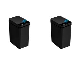 Dyzi 2pcs Black Motion Sensor Trash Cans Slim Automatic Touchless Bins Dyzi Black