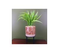 Dyzi 35Cm Artificial Grass Plant With Ceramic Planter And Metal Stand