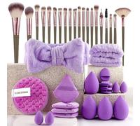 Dyzi 40-Piece Makeup Brush Set Soft Brushes Beauty Blender & Puffs | Perfect Gift in Pink
