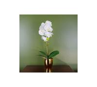 Dyzi 46Cm Artificial Orchid With Real Touch Leaves In Decorative Pot