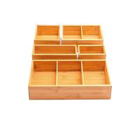 Dyzi 5 Piece Bamboo Drawer Organiser with Adjustable Compartments in Natural Dyzi Natural