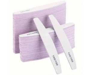 Dyzi 50 Piece Nail File Buffer Set 100/180 Grit Double Sided Half Moon