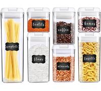 Dyzi 7-Piece White Food Storage Container Set Keep Freshness With Airtight Vacuum Seal | Size: 7 Pack Dyzi White 7 Pack