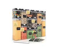 Dyzi Airtight Food Storage Containers Set of 14 Clear Pantry Canisters Dyzi Clear