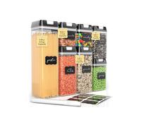 Dyzi Airtight Food Storage Containers Set of 7 Clear Pantry Canisters Dyzi Clear