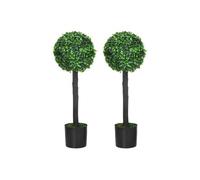 Dyzi Artificial Boxwood Tree Set 60Cm Potted Indoor Outdoor Décor