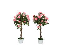 Dyzi Artificial Camellia Tree 90Cm With 21 Flowers Potted Décor