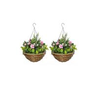 Dyzi Artificial Hanging Flower Pot Set Outdoor Indoor Décor