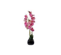 Dyzi Artificial Orchid In Black Ceramic Planter 70Cm