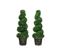 Dyzi Artificial Spiral Topiary Tree Set 90Cm Potted Indoor Outdoor