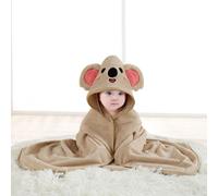 Dyzi Baby Hooded Towel Soft Absorbent Animal Cartoon Bath Towel for Kids in Light Brown Dyzi Light Brown