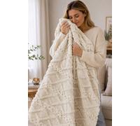 Dyzi Cable Style Blanket - Extrasoft Textured Decorative Throw 150 x 200cm in Natural | Size: 150 cm x 200 cm Dyzi Natural 150 cm x 200 cm
