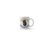 Dyzi Coffee First Humans Later Funny Quote Ceramic Mug White Dyzi White