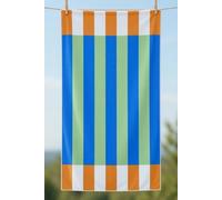 Dyzi Contrasting Stripe Cotton Beach Towel Soft Absorbent 70x152cm in Blue | Size: 70x152 cm Dyzi Blue 70x152 cm