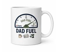 Dyzi Dad Fuel Funny Quote Ceramic Coffee Mug White Dyzi White