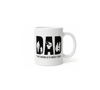 Dyzi Dad Mug The Worlds Best Dad Ceramic Coffee Cup in White Dyzi White