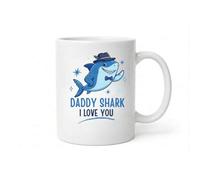 Dyzi Daddy Shark I Love You Ceramic Coffee Mug 320Ml White Father's Day Gift