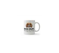 Dyzi Dog Mum It's Cheaper Than Therapy Funny Quote Ceramic Mug in White Dyzi White