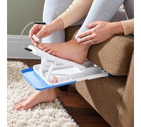Dyzi Easi Pedi Foot Rest with Flexible LED Light for Home Pedicure in White