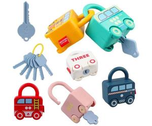 Dyzi Educational Car Lock Puzzle Toy With Keys Cognitive Matching Learning Game