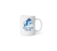 Dyzi Father's Day Daddy Shark I Love You Ceramic Coffee Mug 320ml in White Dyzi White