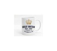 Dyzi Great Britain Est 1707 London UK Celebrate & Joy Ceramic Mug in White Dyzi White