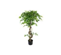 Dyzi Green 120Cm Artificial Tree With Twisted Trunk And Metal Planter