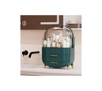 Dyzi Green & Clear Dustproof Makeup Organizer With 2 Drawers & Handle green