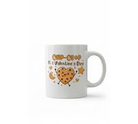 Dyzi It's Valentine's Day Chip-Chop Printed Mug Valentine's Day Gift in White Dyzi White