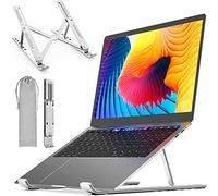 DYZI Laptop Stand-Ventilated Aluminium Laptop Holder for Macbook,Notebook,iPad-Adjustable Lightweight Cooling Stand compatible with Dell XPS,HP,Samsung,Lenovo, 10-15.6" Laptop or Tablet
