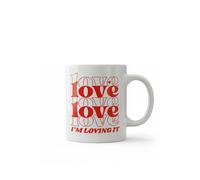 Dyzi Love Typography Printed Ceramic Mug 330ml Valentine's Day Gift in White Dyzi White