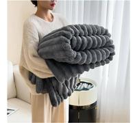 Dyzi Luxurious Faux Fur Winter throw Blanket Double-Sided Soft Cozy in Grey | Size: 180 cm x 200 cm Dyzi Grey 180 cm x 200 cm