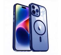 DYZI Magnetic Clear Case for iPhone 16 Pro Max, MagSafe Compatible, Slim, Shockproof, Transparent Cover with Strong Magnet Black Blue Pink Natural Titanium (Blue)