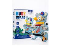 Dyzi Montessori Busy Board Bear Sensory Toy Learning Motor Skills Activity in Turquoise Dyzi Turquoise