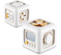 Dyzi Montessori Sensory Cube Engaging Toy for Baby & Toddler Motor Skill Development in White Dyzi White