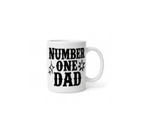 Dyzi Number One Dad Mug Ceramic Coffee Cup in White Dyzi White