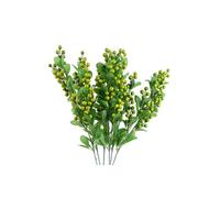 Dyzi Pack Of 6 Green Berry Stems With Plastic Leaves