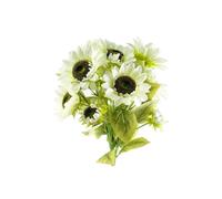 Dyzi Pack Of 6 White Artificial Sunflower Stems