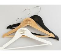 Dyzi Personalised Wooden Clothes Hangers Custom Engraved in Brown | Size: 2 Pack Dyzi Brown 2 Pack