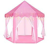 Dyzi Pink Fairy Princess Hexagonal Fabric Playhouse Tent With Led Lights Indoor & Outdoor