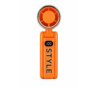 Dyzi Portable Handheld Fan 100 Speed Rechargeable Mini Fan LED Display in Orange Dyzi Orange