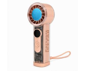 Dyzi Portable Ice Cooling Handheld Fan Usb Rechargeable 199 Speed Pink