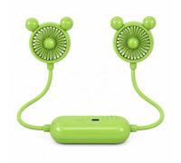 Dyzi Portable Usb Rechargeable Neck Fan Hands Free 3 Speed Green