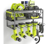 Power Tool Organizer Wall Mount Alloy Steel Black Storage Rack Dyzi Black One Size