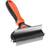 Dyzi Professional 2-Sided Dog & Cat Grooming Brush Deshedding Tool Orange